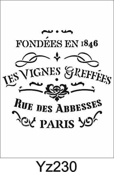 Yazı Desenler Stencil Şablon (25x25) YZ-230