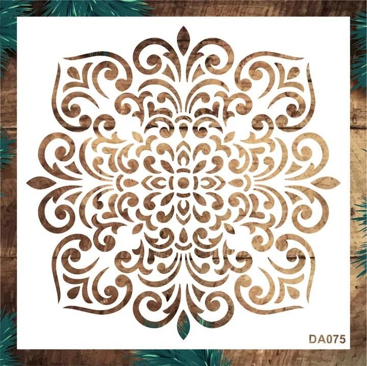 Damask Desen Stencil Şablon (25x25) DA-075