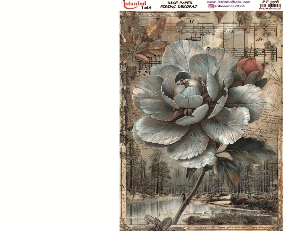 Pirinç Dekopaj Kağıdı 30x42cm PT-578 Gül Çiçek