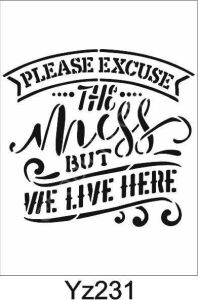 Yazı Desenler Stencil Şablon (25x25) YZ-231