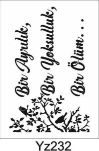 Yazı Desenler Stencil Şablon (21x30) YZ-232