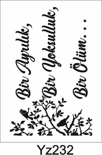 Yazı Desenler Stencil Şablon (21x30) YZ-232