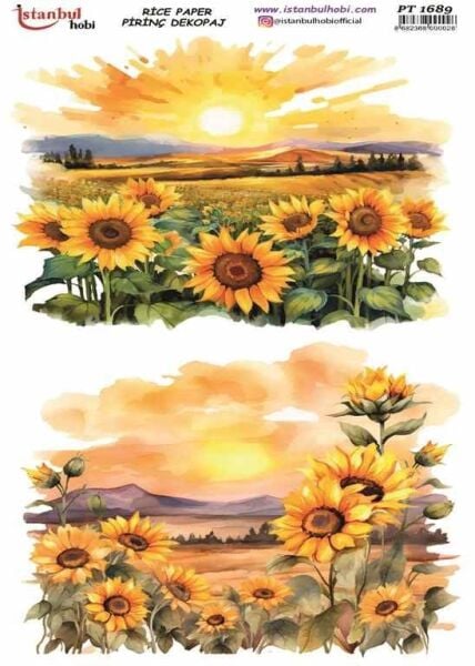Pirinç Dekopaj Kağıdı 30x42cm PT-1689 Ayçiçeği