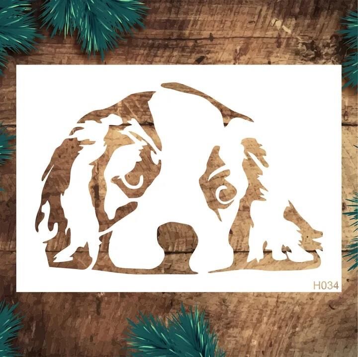 Hayvan Temalı Desenler Stencil Şablon (21x30) H-034
