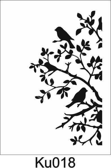 Kuş Temalı Desenler Stencil Şablon (21x30) KU-018
