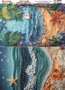 Pirinç Dekopaj Kağıdı 30x42cm PT-3529 Deniz