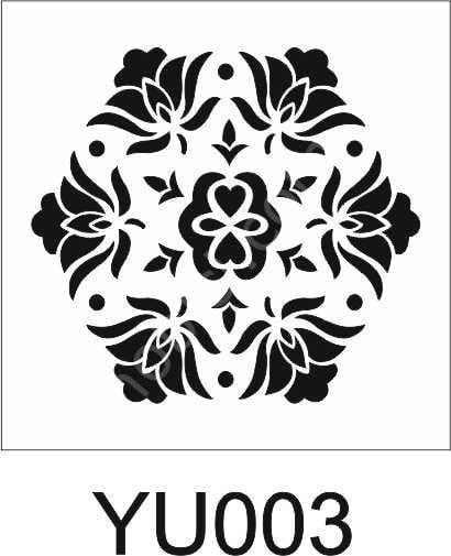 Yuvarlak Desenler Stencil Şablon (25x25) YU-003