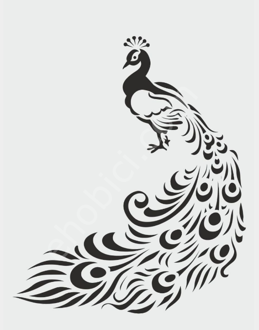 Kuş Temalı Desenler Stencil Şablon (21x30) KU-029