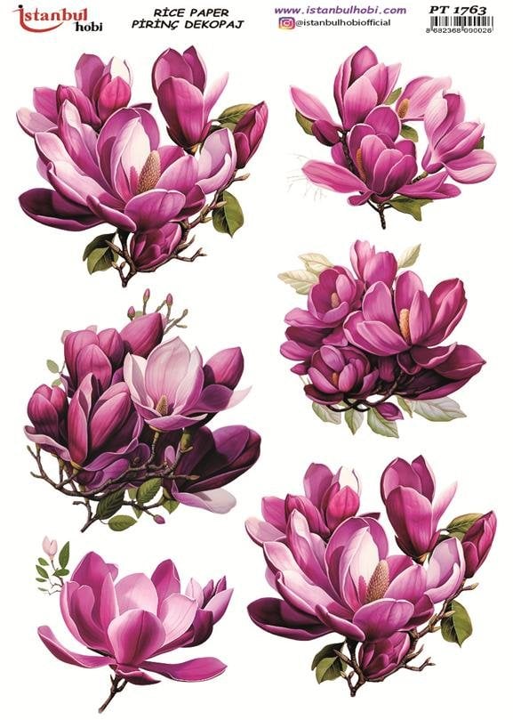 Pirinç Dekopaj Kağıdı 30x42cm PT-1763 Çiçekler