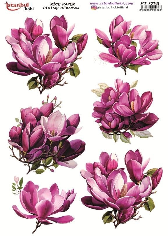Pirinç Dekopaj Kağıdı 30x42cm PT-1763 Çiçekler
