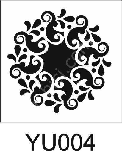 Yuvarlak Desenler Stencil Şablon (25x25) YU-004