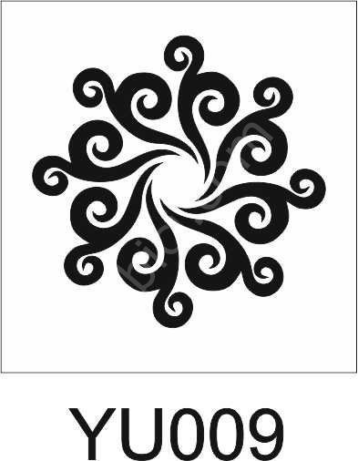 Yuvarlak Desenler Stencil Şablon (25x25) YU-009