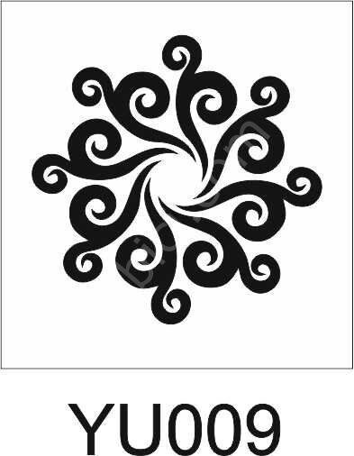 Yuvarlak Desenler Stencil Şablon (25x25) YU-009