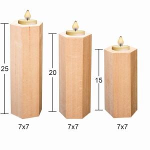 Ahşap Şamdan 3 lü Takım ŞA-34
