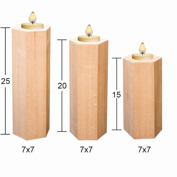 Ahşap Şamdan 3 lü Takım ŞA-34