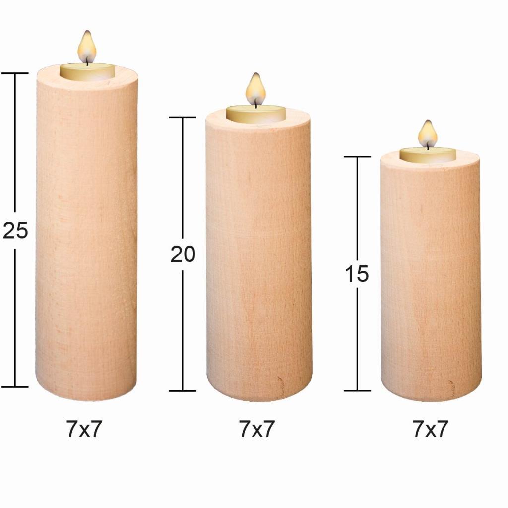 Ahşap Şamdan 3 lü Takım ŞA-28