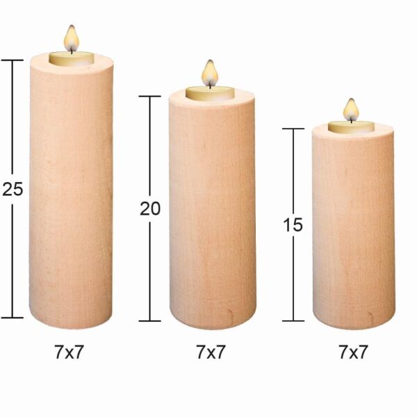 Ahşap Şamdan 3 lü Takım ŞA-28