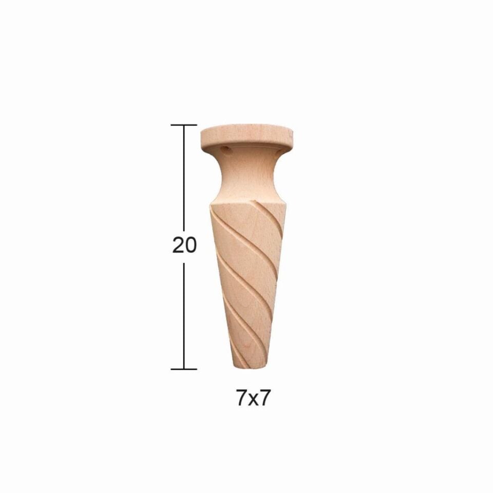 Gürgen Çizgili Ayak 20cm Doğal Ağaç FT-02