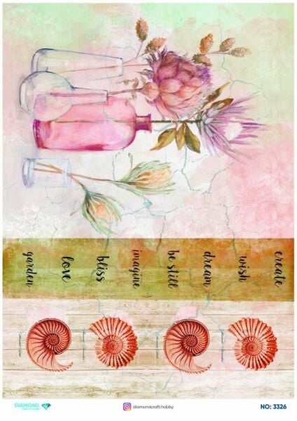 Diamond Pirinç Dekopaj Kağıdı - 3326