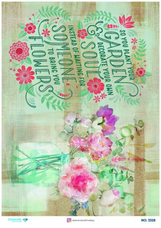 Diamond Pirinç Dekopaj Kağıdı - 3328