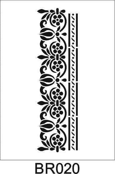 Border Desen Stencil Şablon (15x40) BR-020