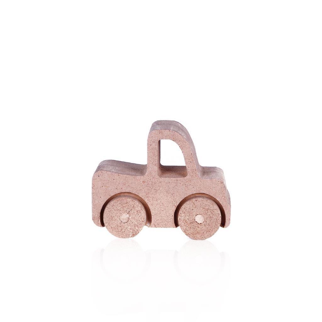 Boyanabilir Ahşap Tekerlekli Oyuncak Araba 9x6cm