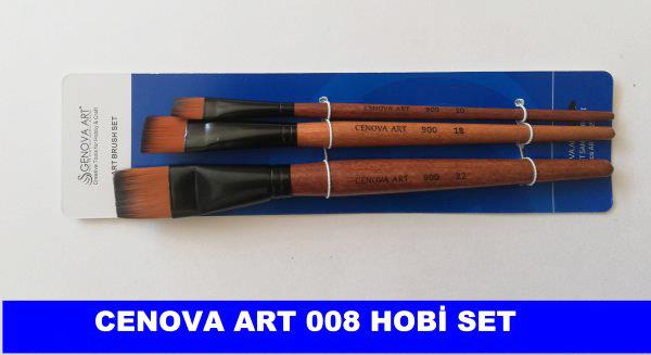 Cenova Art Düz Kesik 3 lü Fırça Set 008