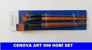 Cenova Art Düz Kesik 3 lü Fırça Set 008