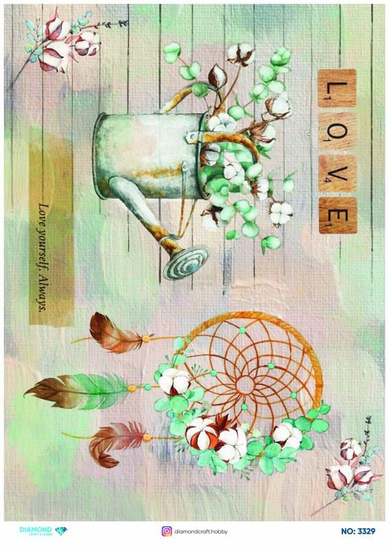 Diamond Pirinç Dekopaj Kağıdı - 3329