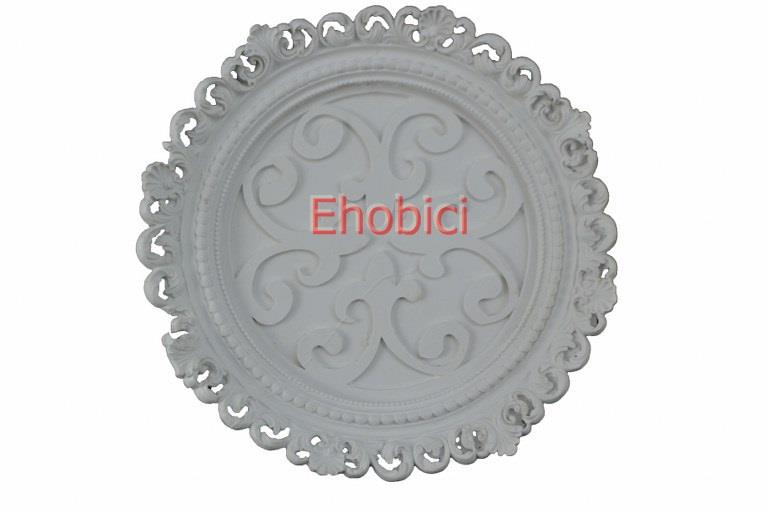 Polyester Yuvarlak İşlemeli Tabak 26x26cm T19