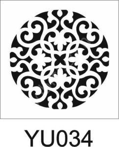 Yuvarlak Desenler Stencil Şablon (25x25) YU-034