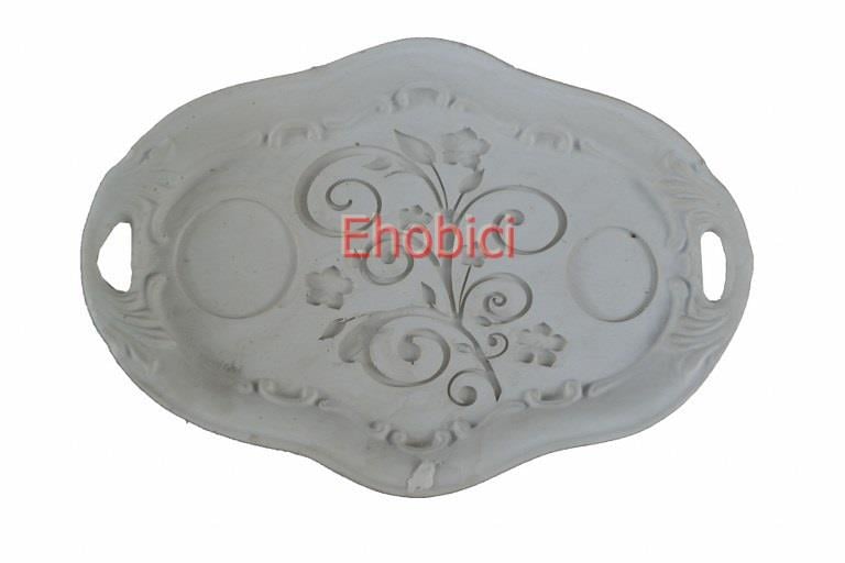 Polyester İşlemeli Tabak 23x16cm T23