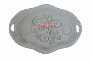 Polyester İşlemeli Tabak 23x16cm T23