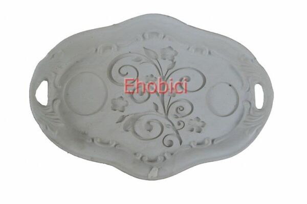 Polyester İşlemeli Tabak 23x16cm T23