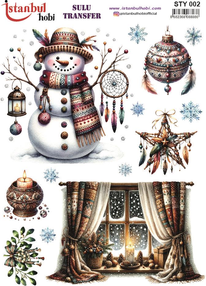 Yılbaşı Sulu Transfer 25x35cm STY002