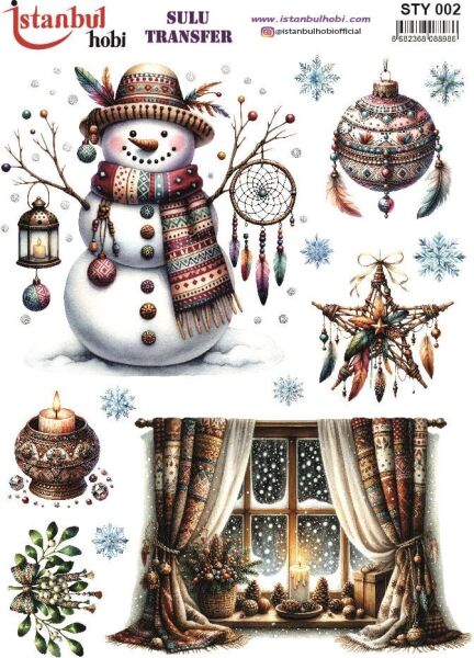 Yılbaşı Sulu Transfer 25x35cm STY002