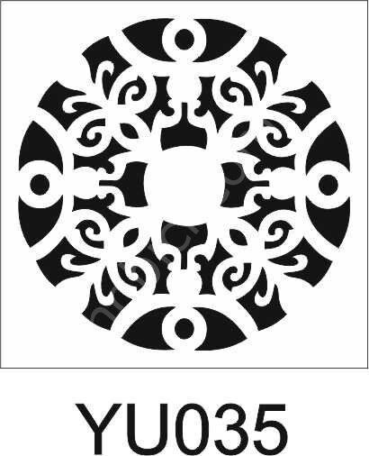 Yuvarlak Desenler Stencil Şablon (25x25) YU-035