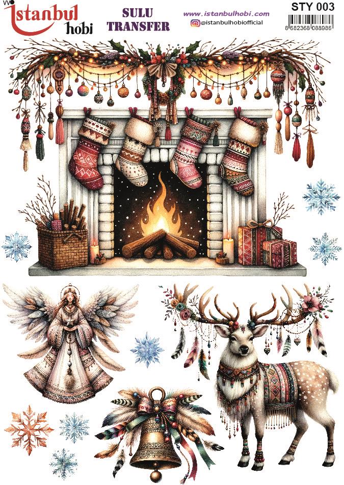 Yılbaşı Sulu Transfer 25x35cm STY003