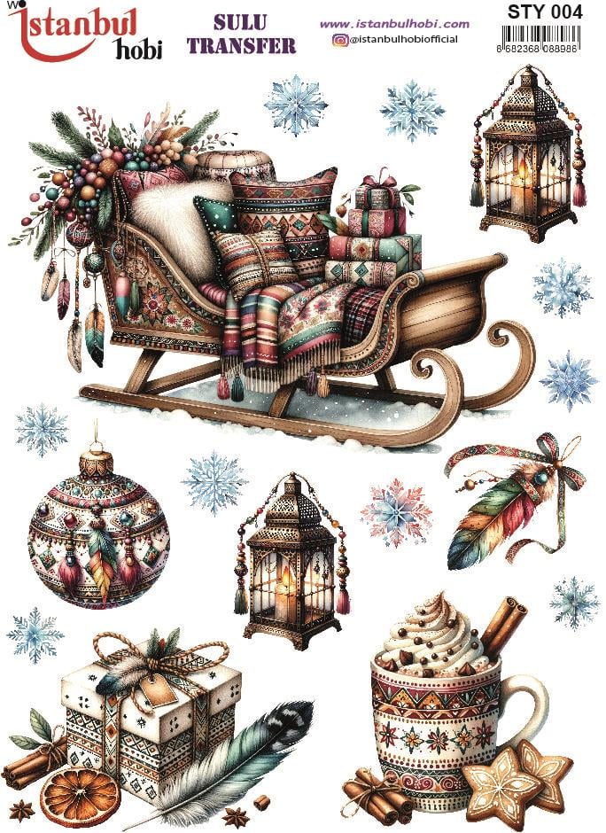 Yılbaşı Sulu Transfer 25x35cm STY004