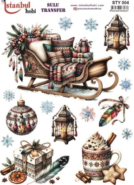 Yılbaşı Sulu Transfer 25x35cm STY004