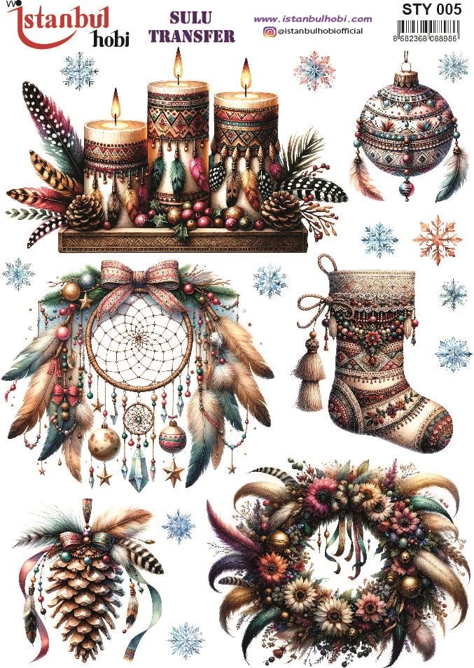 Yılbaşı Sulu Transfer 25x35cm STY005