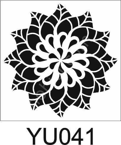 Yuvarlak Desenler Stencil Şablon (25x25) YU-041