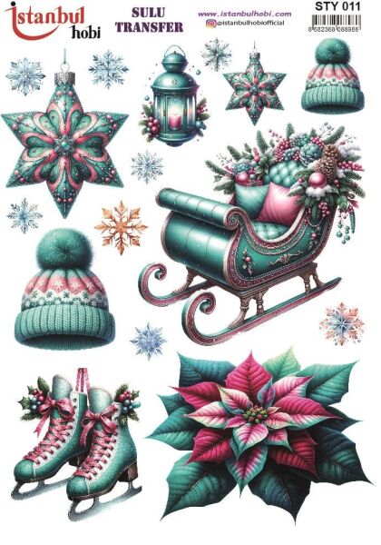 Yılbaşı Sulu Transfer 25x35cm STY011