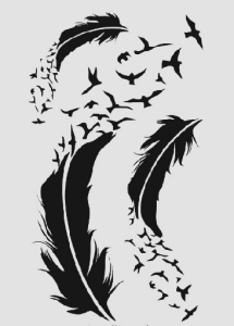 Kuş Temalı Desenler Stencil Şablon (25x35) KU-032