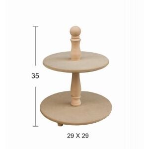 Ayaklı Yuvarlak İki Katlı Sunumluk 35x29cm SN06