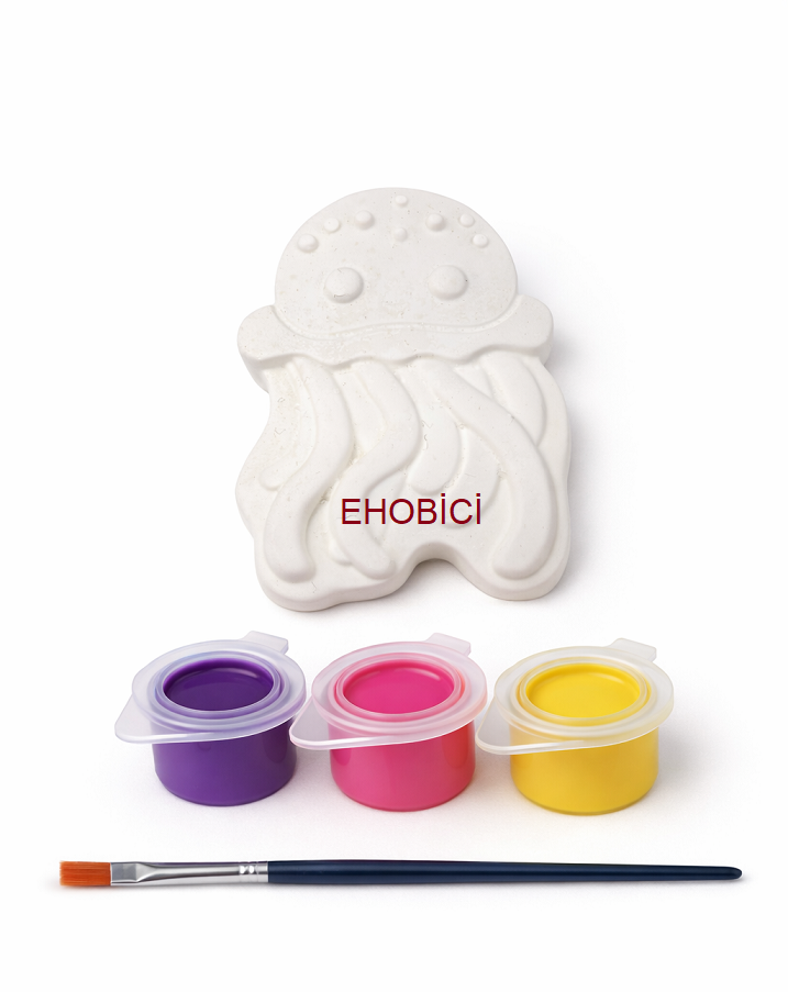 Ehobici Taş Boyama Seti Ahtapot 3 Renk Akrilik Boya 5ml + Fırça