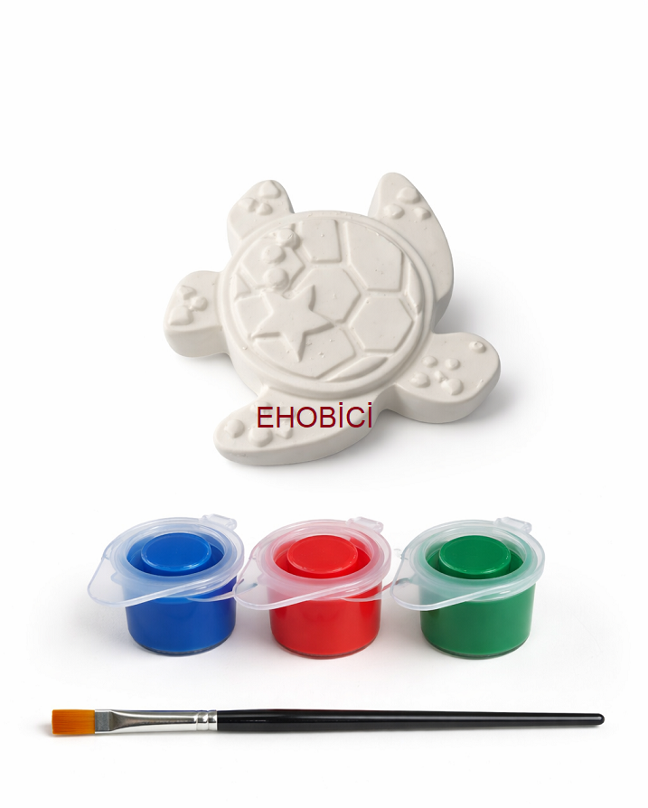 Ehobici Taş Boyama Seti Kaplumbağa 3 Renk Akrilik Boya 5ml + Fırça