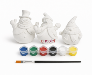 Ehobici Taş Boyama Seti Kardan Adam 6 Renk Akrilik Boya 5ml + Fırça