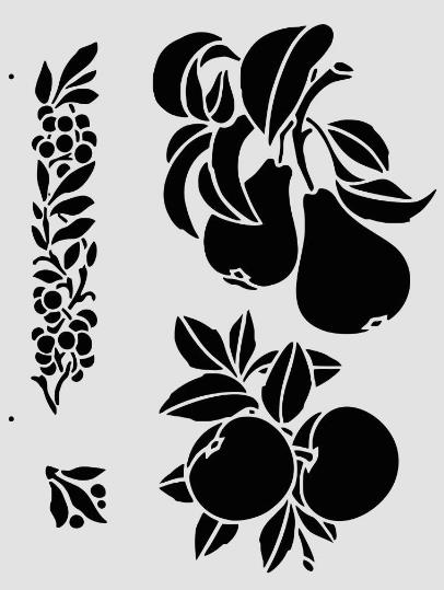 Mutfak Temalı Desenler Stencil Şablon (21x30) MU-067