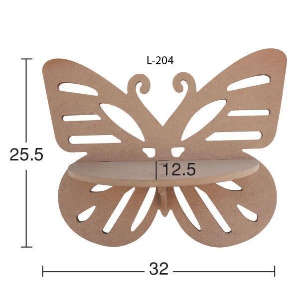 Ahşap Kelebek Raf L-204 Demonte
